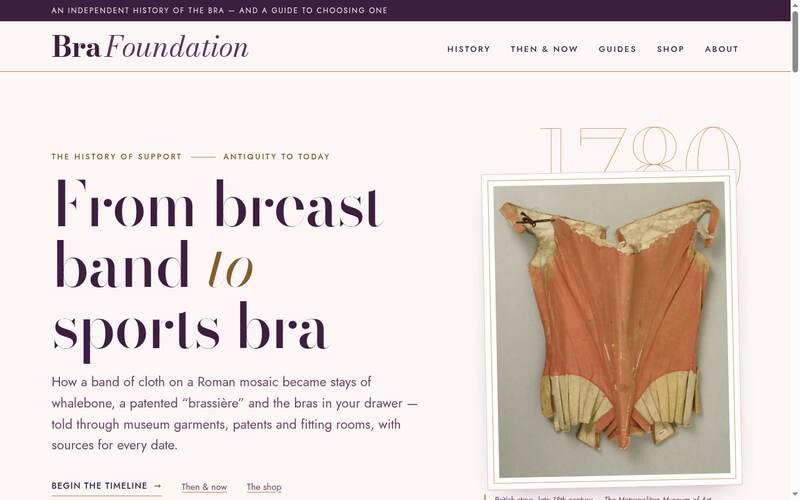 Screenshot of the Bra Foundation homepage