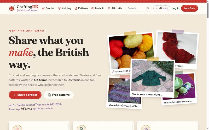 Homepage of craftinguk.com