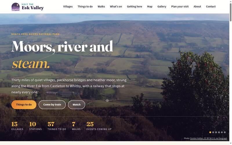 Screenshot of the Esk Valley homepage