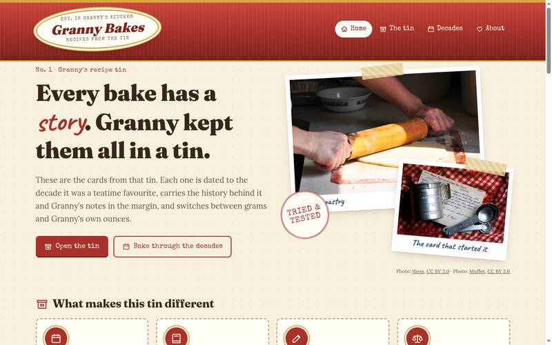 Homepage of grannybakes.com