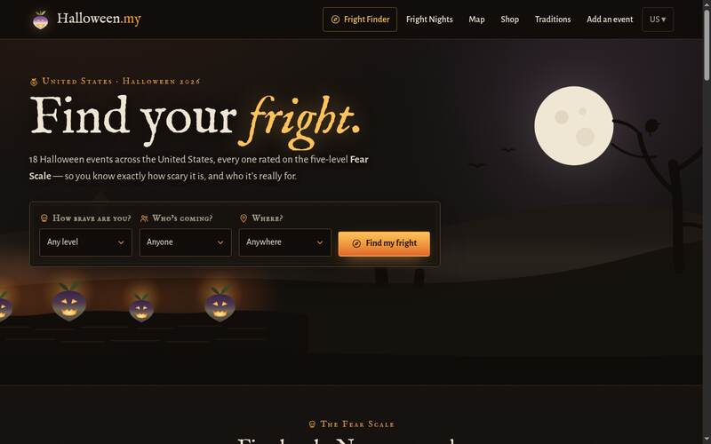 Screenshot of the Halloween.my homepage