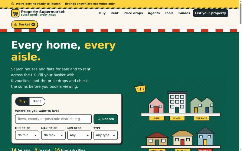 Homepage of propertysupermarket.co.uk