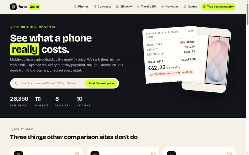 Homepage of thefonezone.co.uk