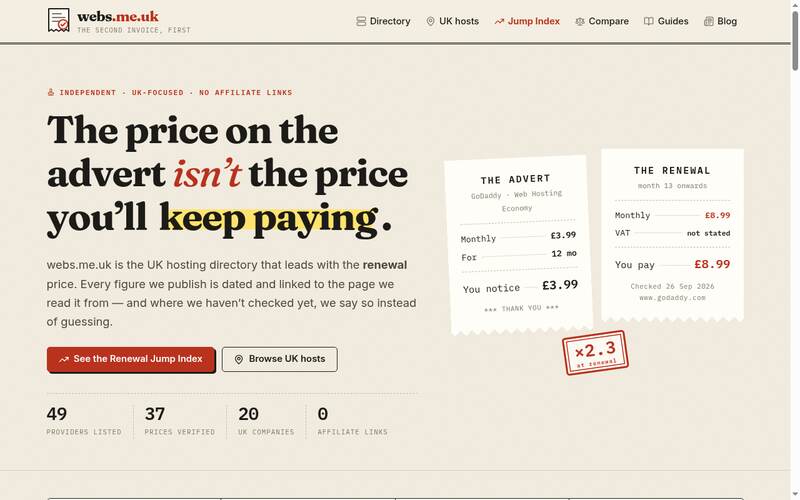 Homepage of webs.me.uk