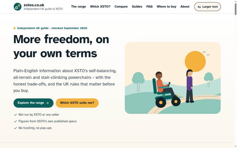 Screenshot of the xstos.co.uk homepage