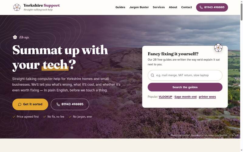 Homepage of yorkshire.support